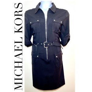 New! Michael Kors black cargo shirt dress
